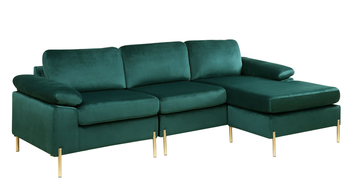 Shannon - Velvet Sectional Sofa With Chaise by Cynthia's Furniture | Bel Furniture