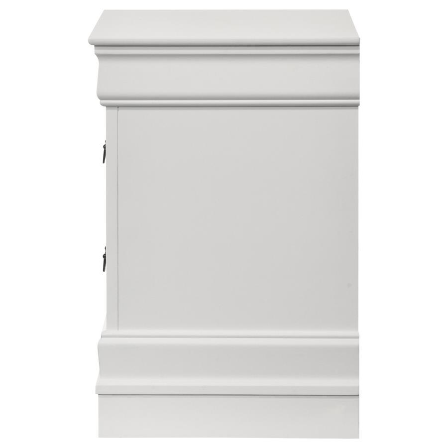 Louis Philippe - 2-Drawer Nightstand Bedside Table - White by Coaster Fine Furniture | Bel Furniture