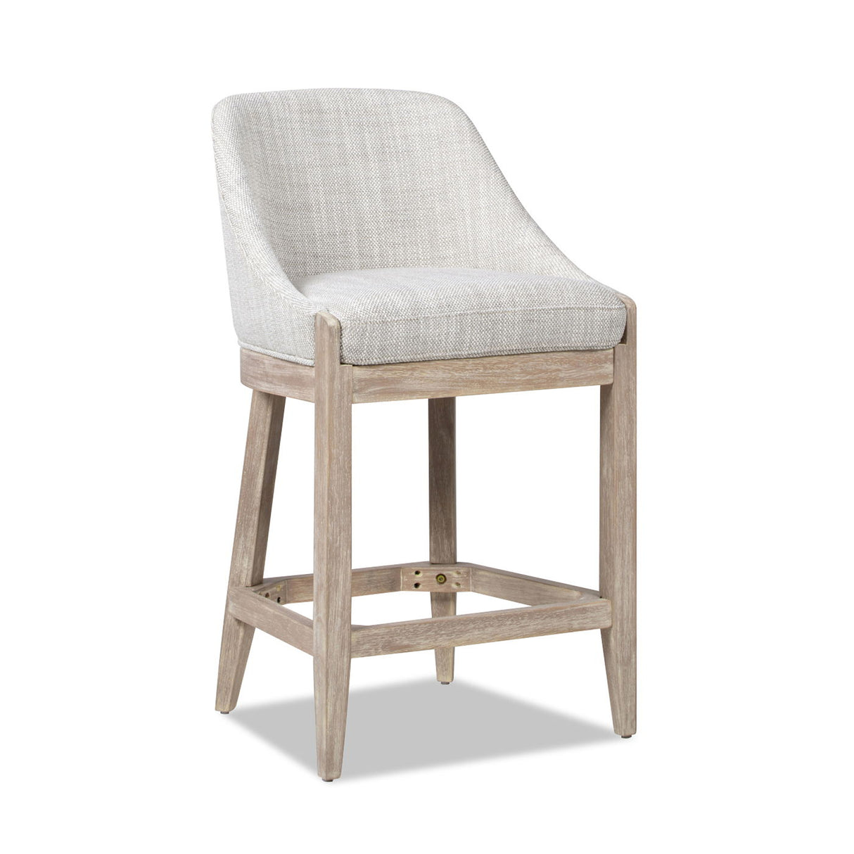 Newport - Coastal Curved Back Upholstered Counter Stool - Two Tone Neutral Gray by Jennifer Taylor Home | Bel Furniture