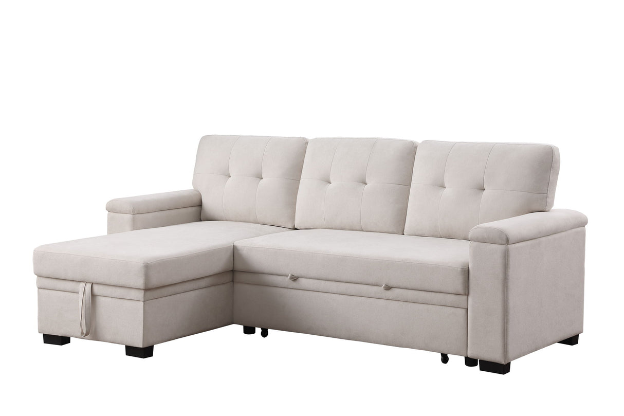 Lucca II - 84.5"W Reversible Sleeper Sectional Sofa with Storage Chaise by Lilola Home | Bel Furniture