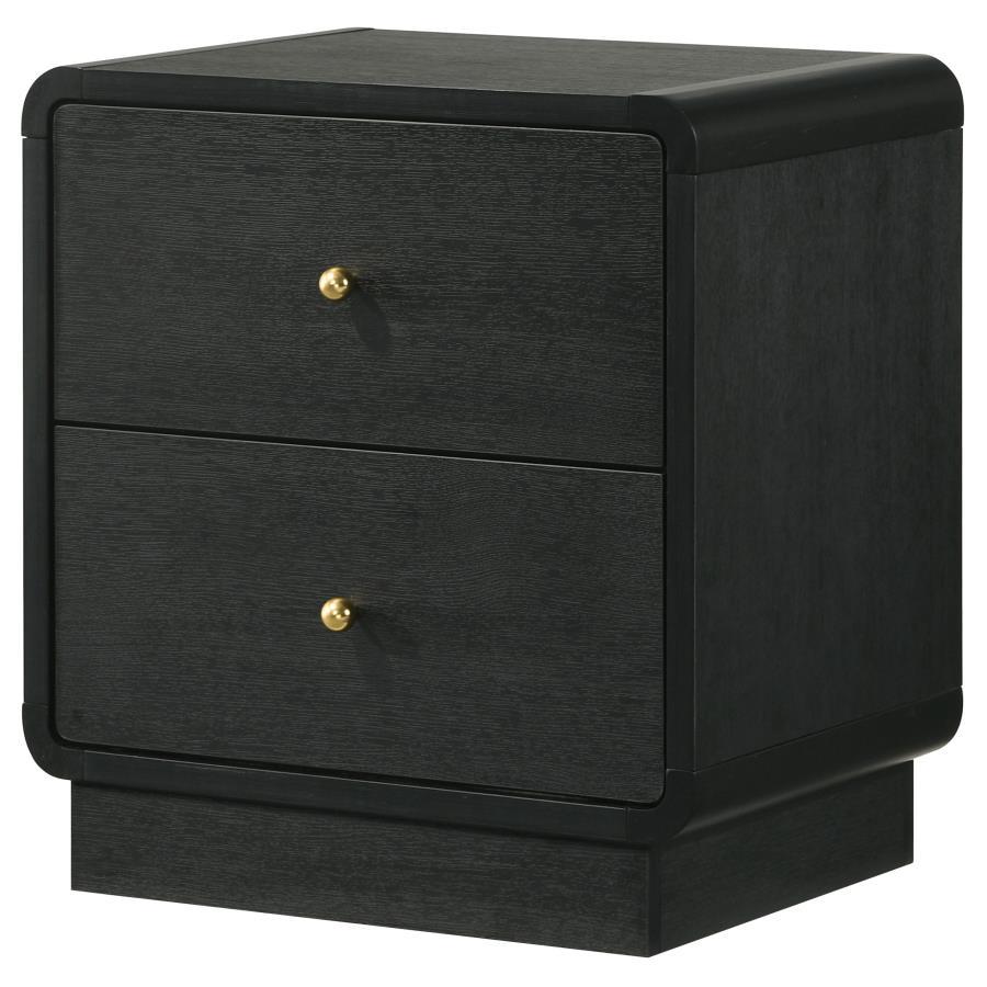 Cavelle - 2-Drawer Nightstand Bedside Table - Black by Coaster Fine Furniture | Bel Furniture