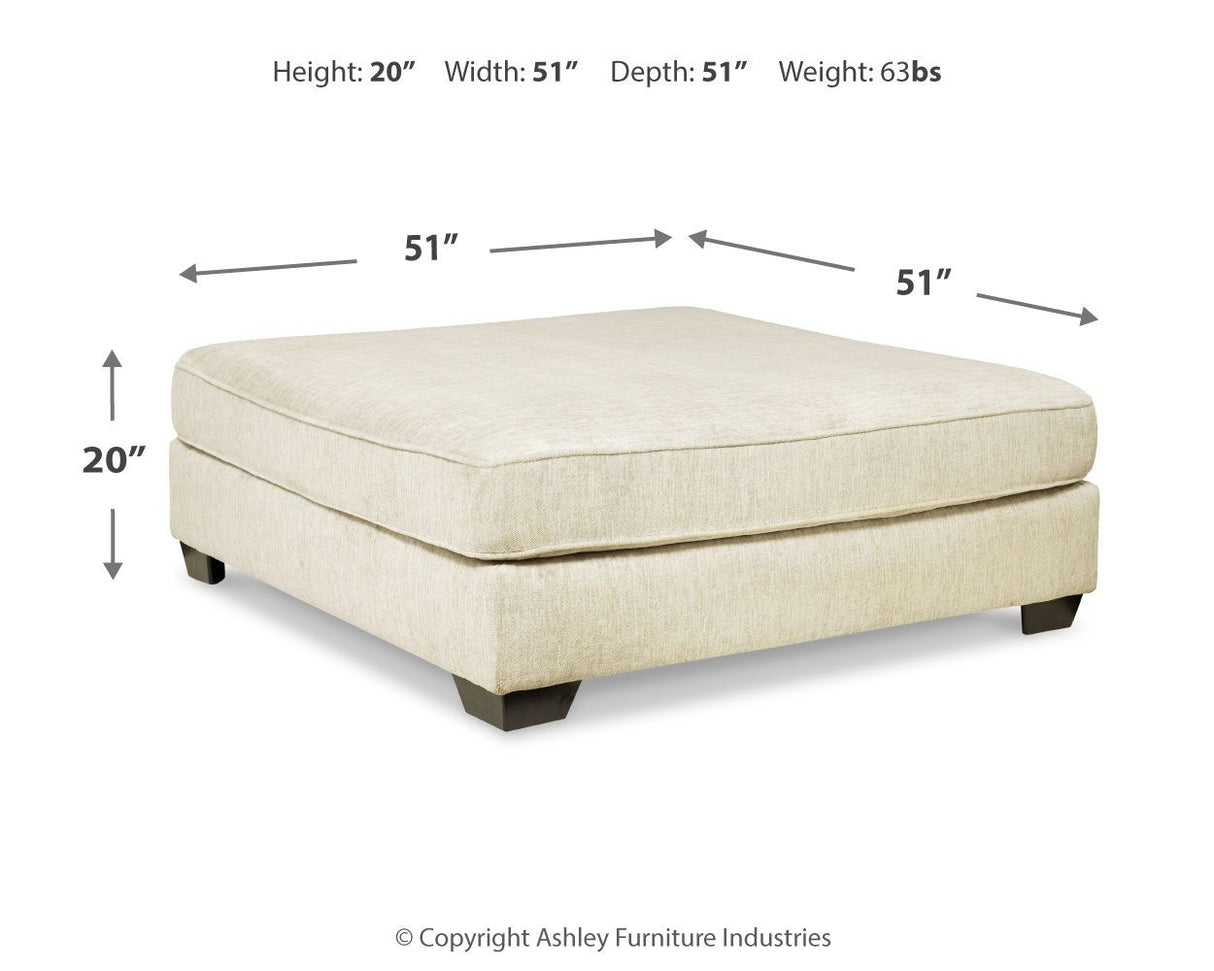 Rawcliffe - Parchment - Oversized Accent Ottoman by Signature Design by Ashley® | Bel Furniture