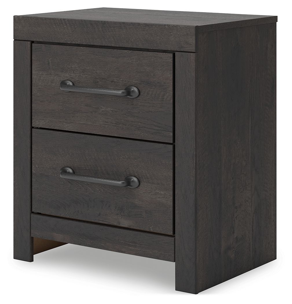 Hollivern - Dark Gray - Two Drawer Night Stand by Signature Design by Ashley® | Bel Furniture
