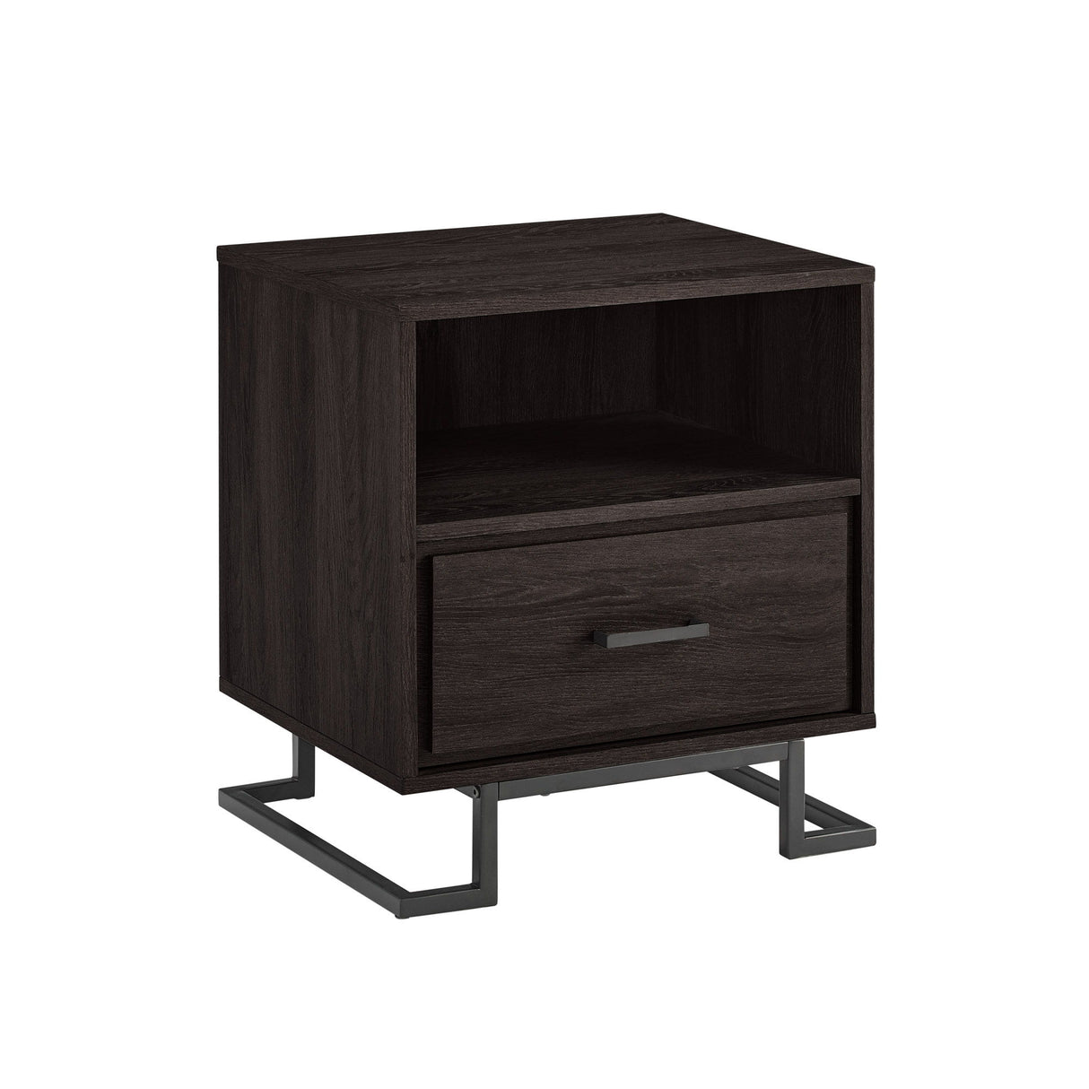 Contemporary 1 Drawer Nightstand - Charcoal by Walker Edison | Bel Furniture