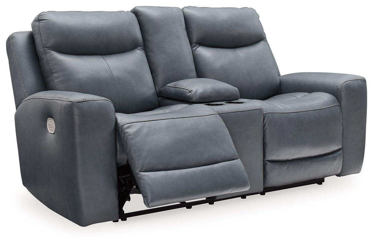 Mindanao - Power Reclining Loveseat With Console /Adj Hdrst by Signature Design by Ashley® | Bel Furniture