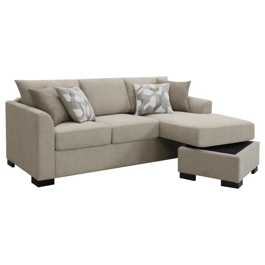 Storey - Upholstered Sleeper Sectional Chaise Sofa by CoasterEveryday | Bel Furniture