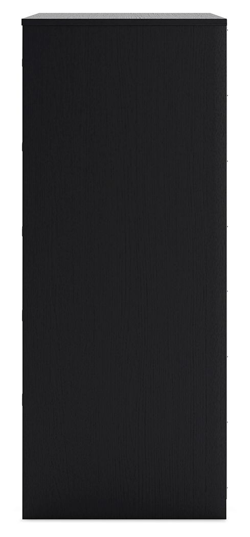 Finch - Black - Five Drawer Chest - 46" Height by Signature Design by Ashley® | Bel Furniture