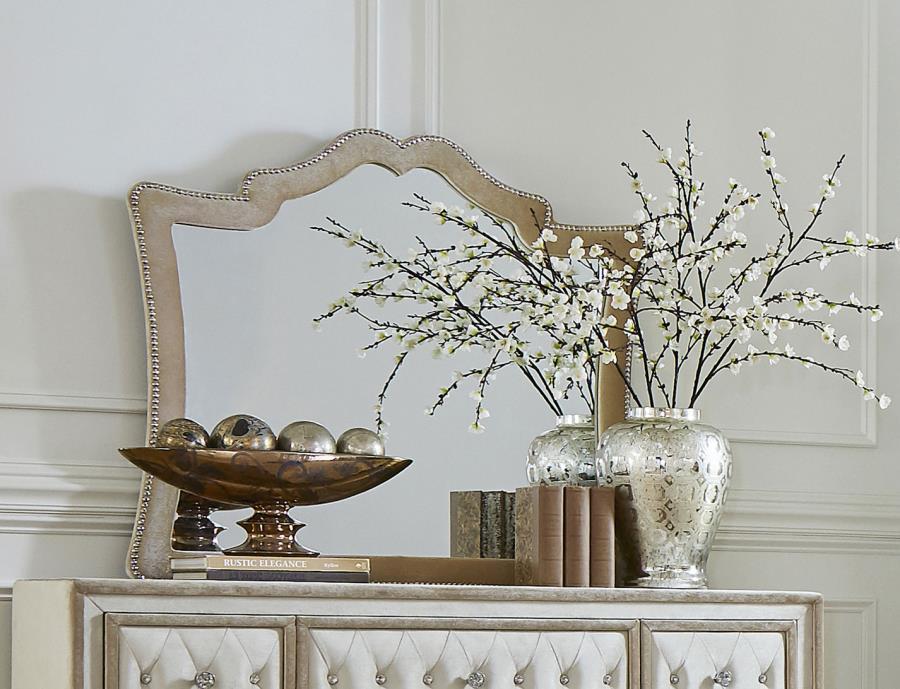 Antonella - Upholstered Dresser Mirror by CoasterElevations | Bel Furniture