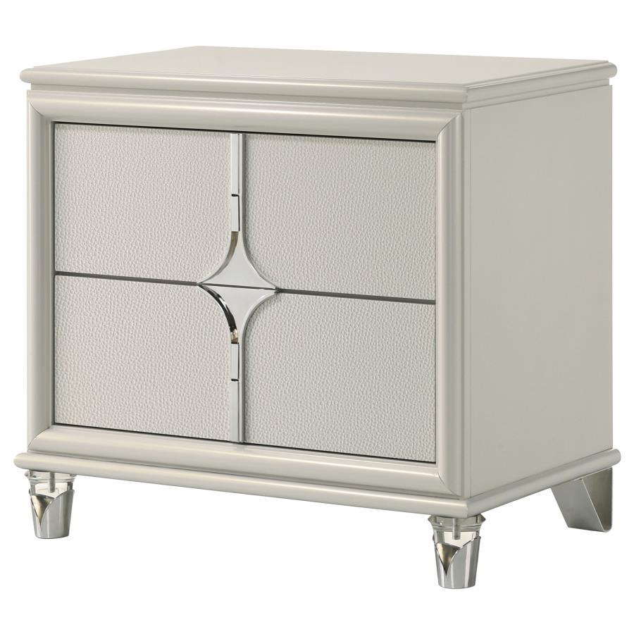 Olivia - 2-Drawer Nightstand Bedside Table - Pearl White by Coaster Fine Furniture | Bel Furniture