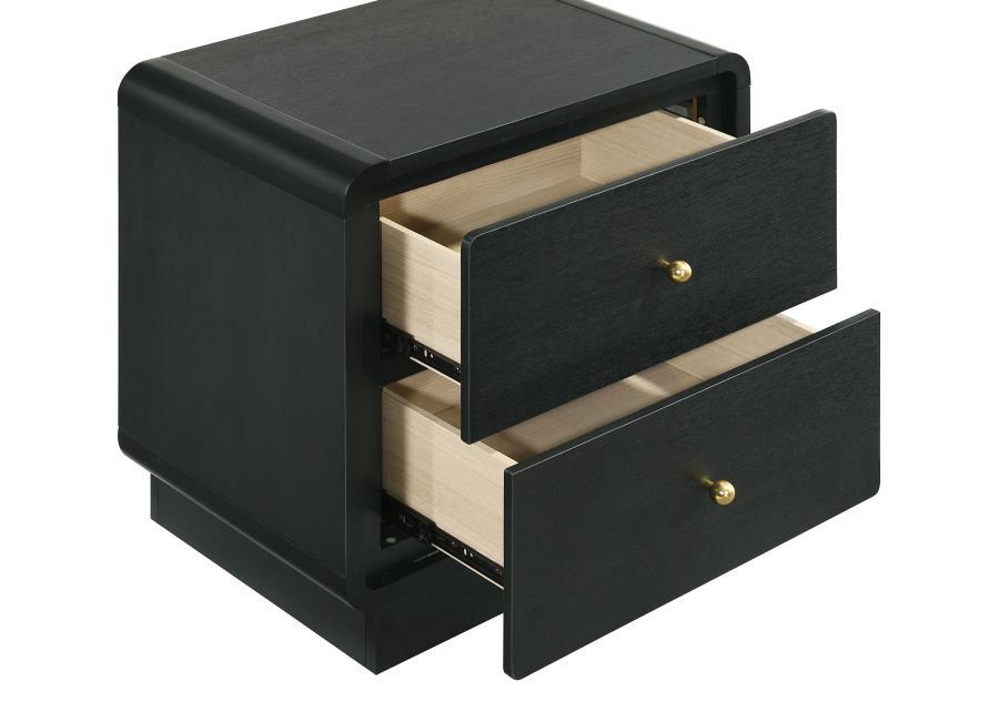 Cavelle - 2-Drawer Nightstand Bedside Table - Black by Coaster Fine Furniture | Bel Furniture