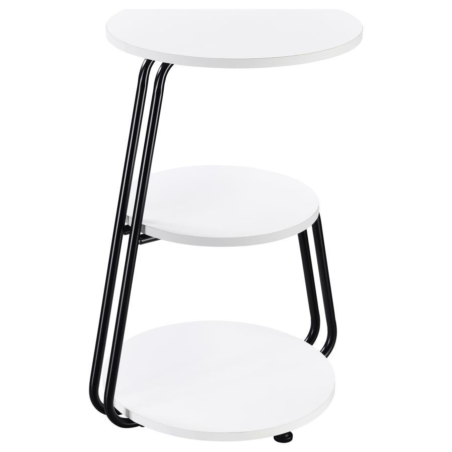 Hilly - 3-Tier Round Accent Side Table - White And Black by Coaster Fine Furniture | Bel Furniture