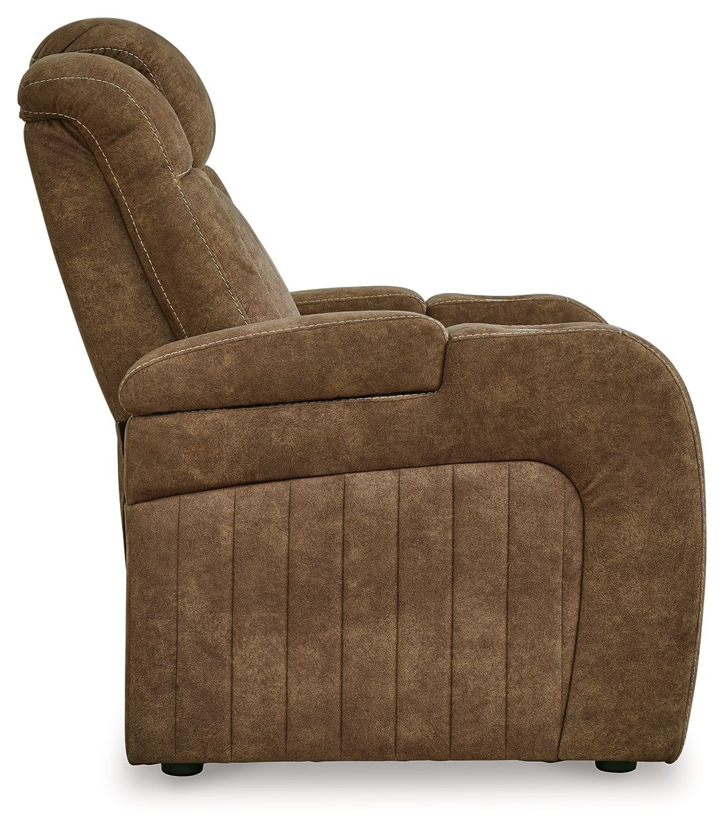 Wolfridge - Brindle - Power Recliner/Adj Headrest by Signature Design by Ashley® | Bel Furniture