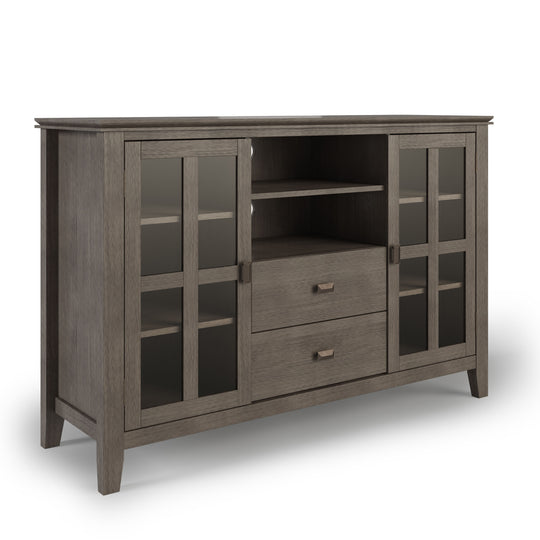 Artisan - Handcrafted, Tall TV Media Stand Dark Gray by Simpli-Home | Bel Furniture