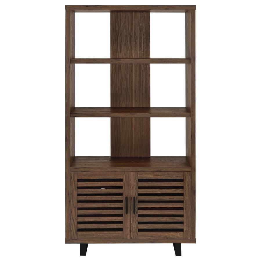 Maddox - 3-Shelf Cabinet Bookcase - Walnut by CoasterEveryday | Bel Furniture