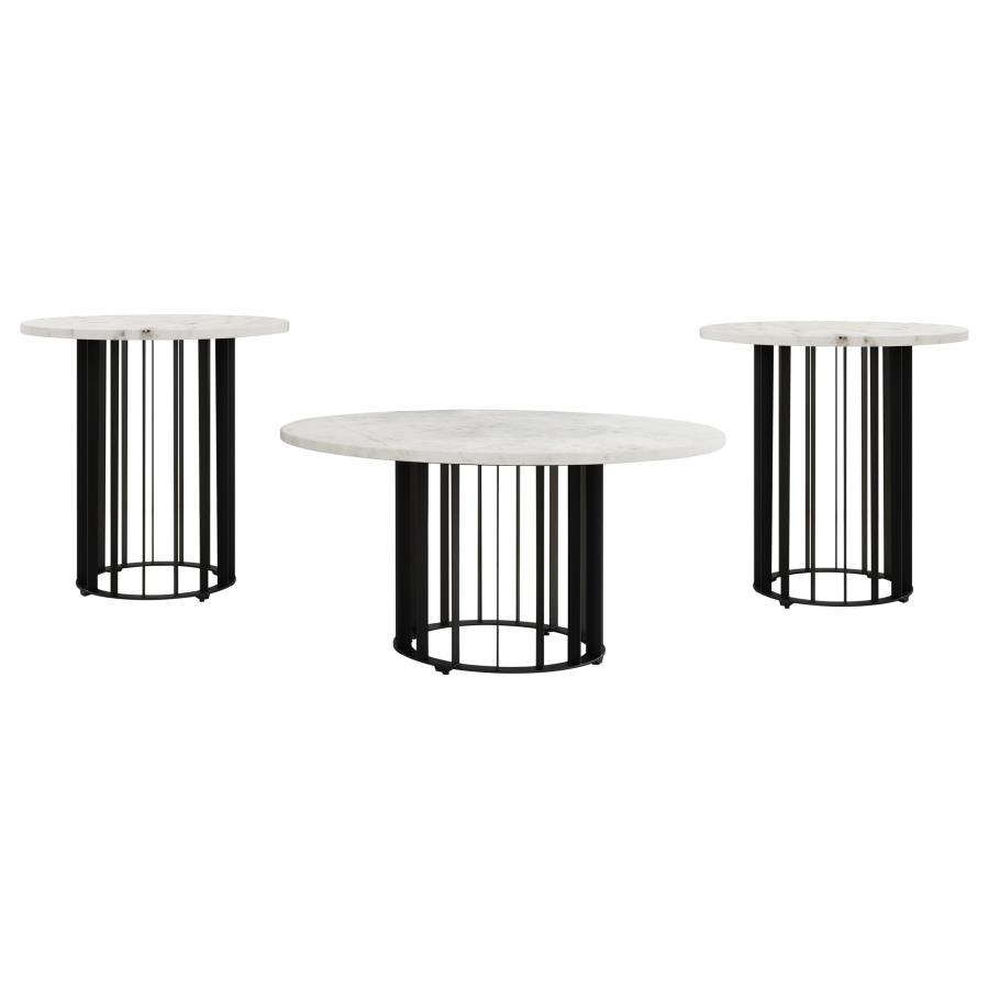 Haven - Round Marble Coffee Table Set by Coaster Fine Furniture | Bel Furniture