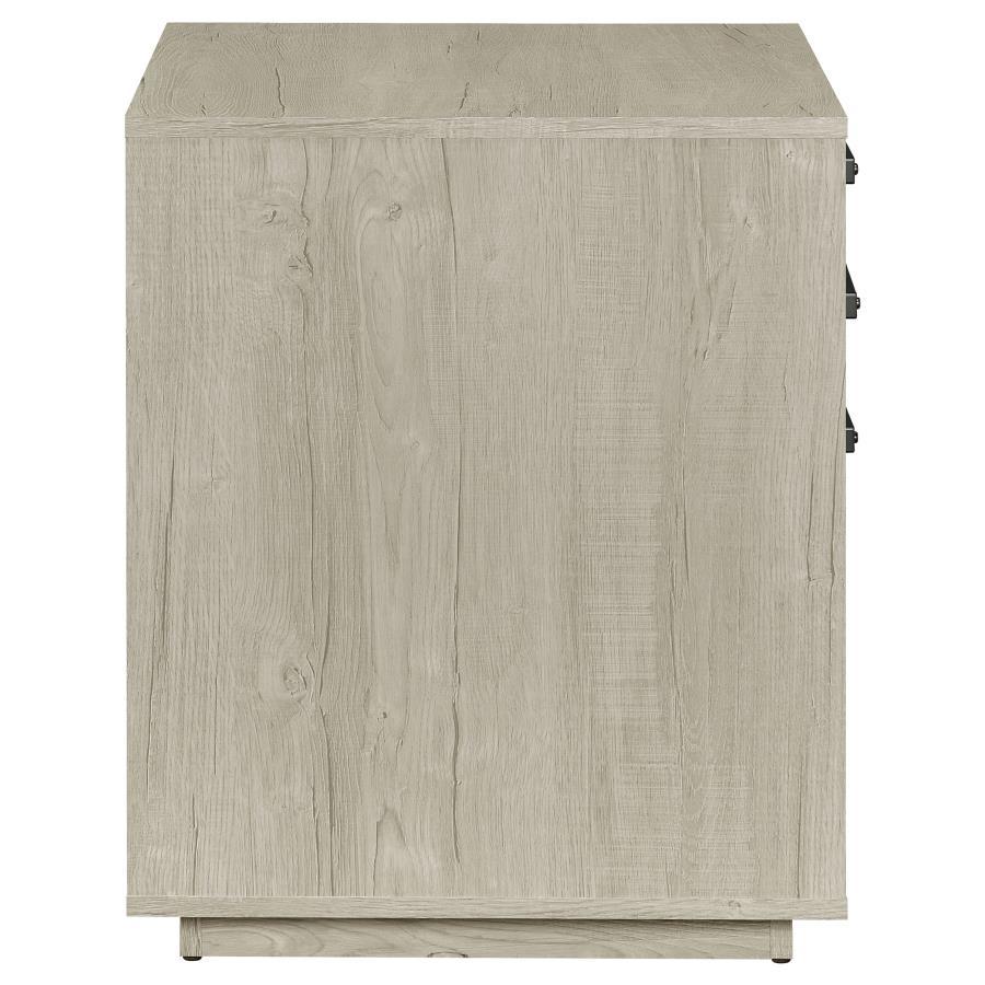 Loomis - 3-Drawer Home Office File Cabinet - Whitewashed Gray by CoasterEssence | Bel Furniture