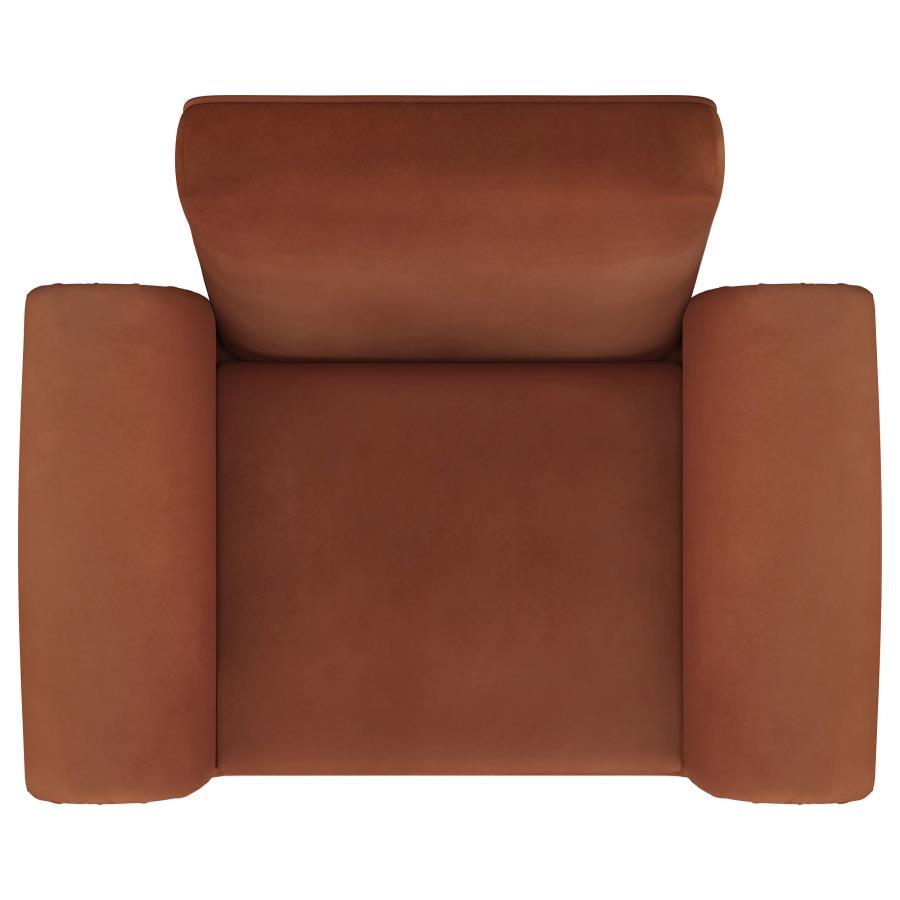 Liana - Upholstered Roll Arm Accent Armchair - Rust by Coaster Fine Furniture | Bel Furniture
