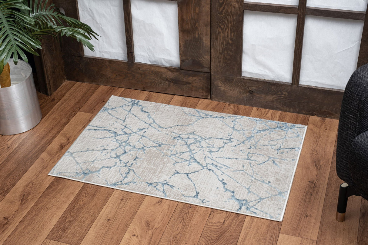 Elegance - 5'3" X 7'3" Area Rug - Blue, Polyester by Icona Home Decor | Bel Furniture