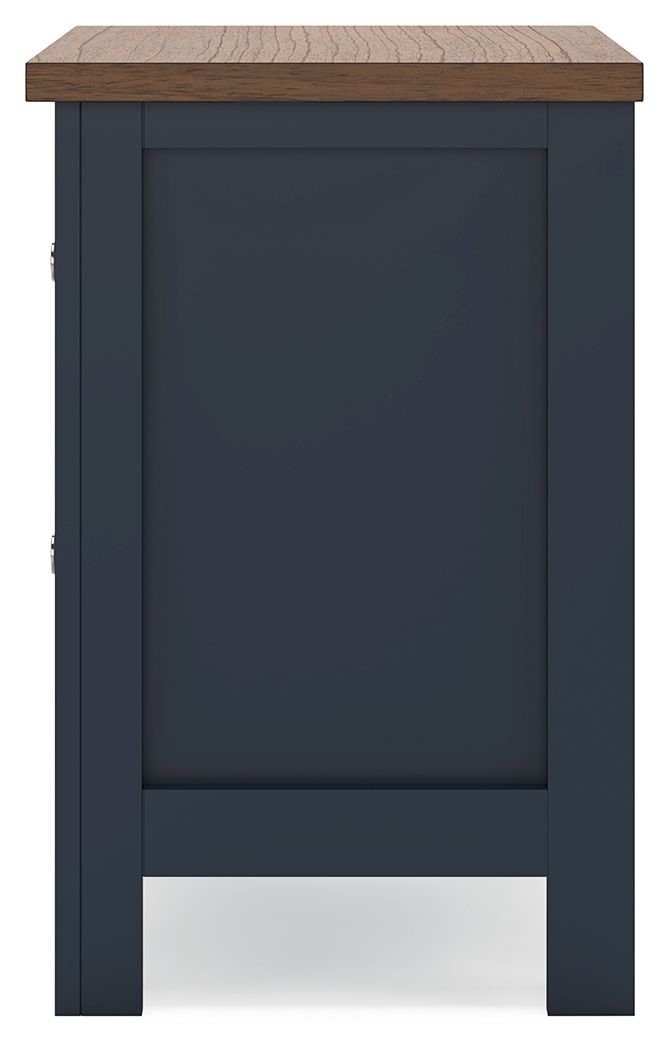 Landocken - Brown / Blue - Two Drawer Night Stand by Signature Design by Ashley® | Bel Furniture