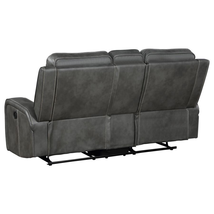Raelynn - Upholstered Track Arm Motion Loveseat - Gray by Coaster Fine Furniture | Bel Furniture