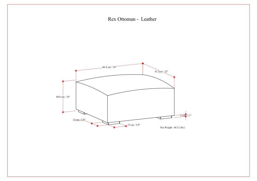 Rex - Versatile Design Ottoman by Simpli-Home | Bel Furniture