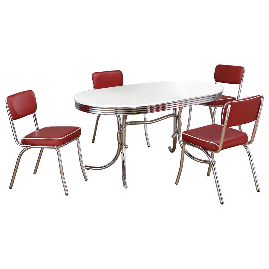 Retro - Oval Dining Table Set by CoasterEveryday | Bel Furniture
