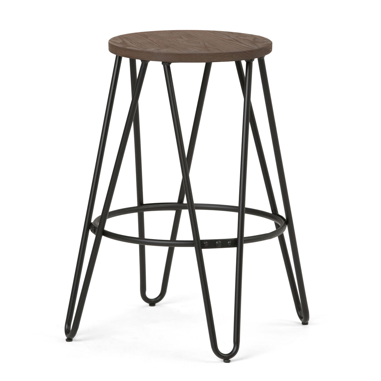 Simeon Multifunctional Metal Stool With Wood Seat