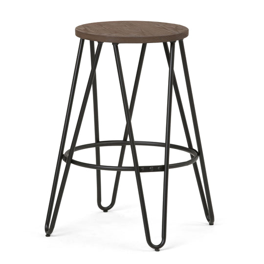 Simeon Multifunctional Metal Stool With Wood Seat