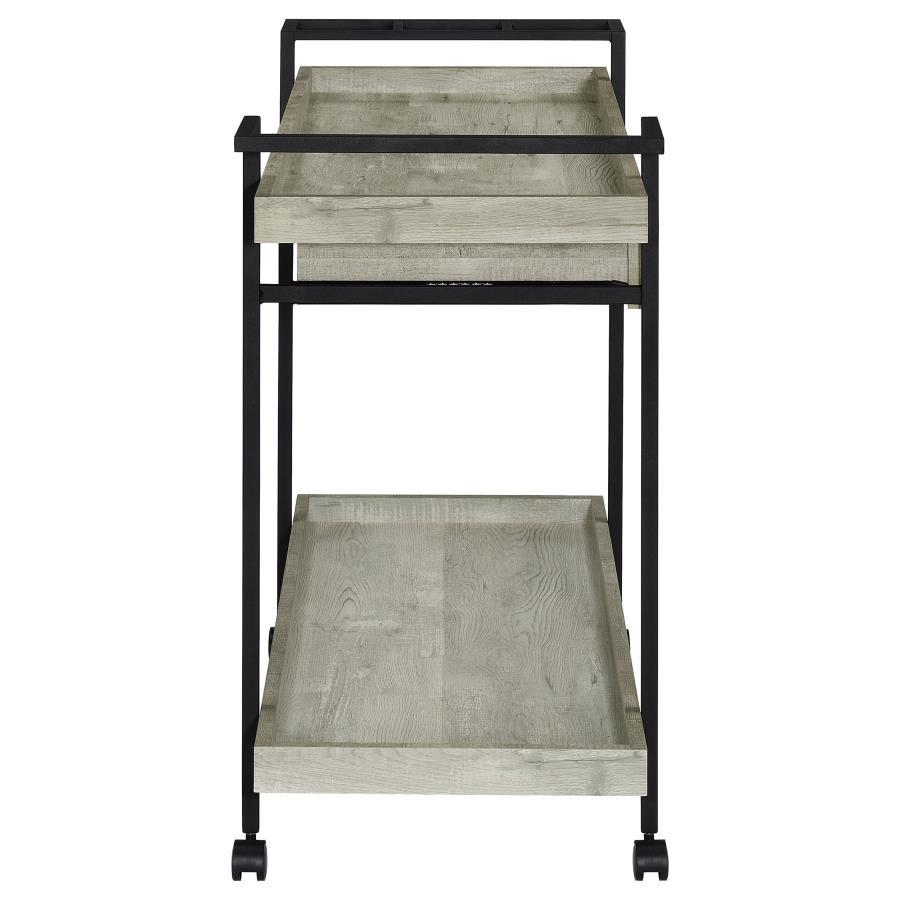 Ventura - 1-Drawer Engineered Wood Bar Cart - Gray Driftwood by Coaster Fine Furniture | Bel Furniture
