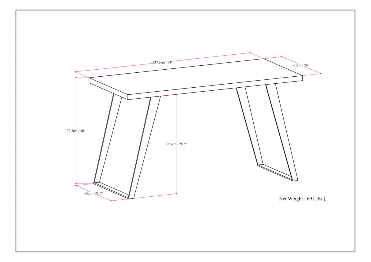 Lowry - Flat Top Desk - Rustic Natural Aged Brown by Simpli-Home | Bel Furniture