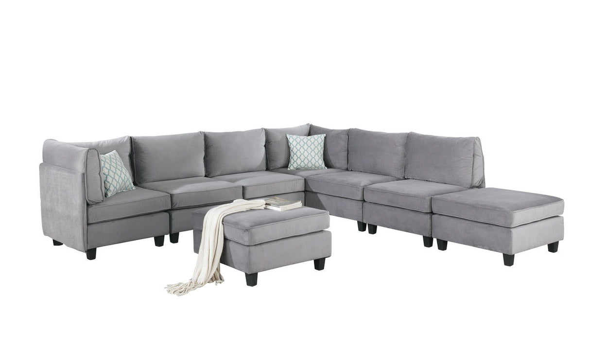 Simona - Velvet Modular Sectional Sofa by Lilola Home | Bel Furniture