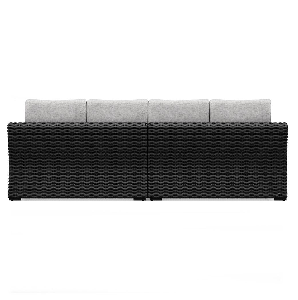 Beachcroft - Black / Light Gray - 2-Piece Outdoor Loveseat with Cushion by Signature Design by Ashley® | Bel Furniture