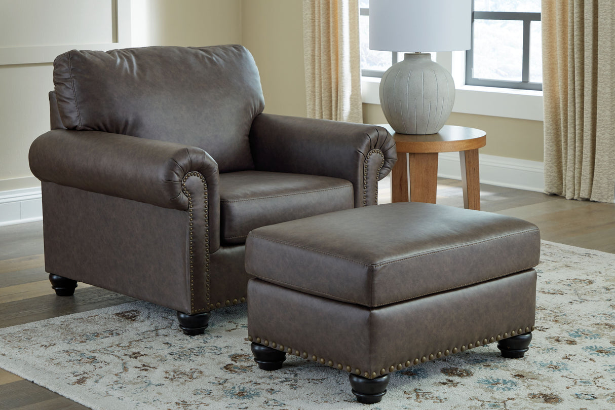 Roxmere - Living Room Set Dark Brown 2 Pc. Chair, Ottoman by Benchcraft® | Bel Furniture