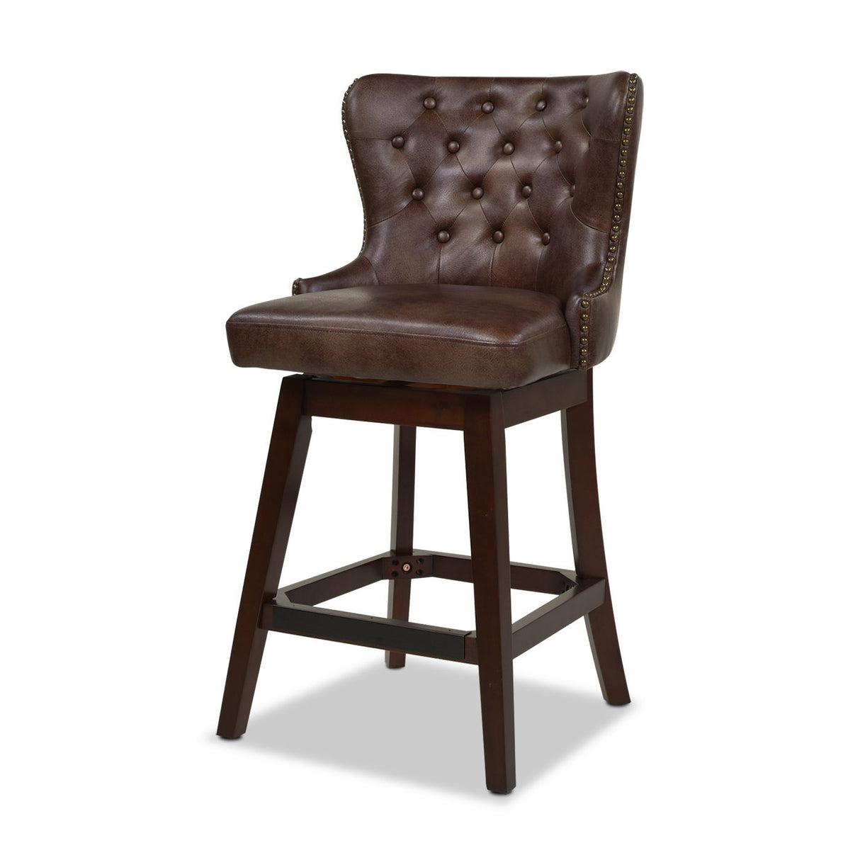 Holmes - Tufted High Back 360 Swivel Counter Height Barstool by Jennifer Taylor Home | Bel Furniture