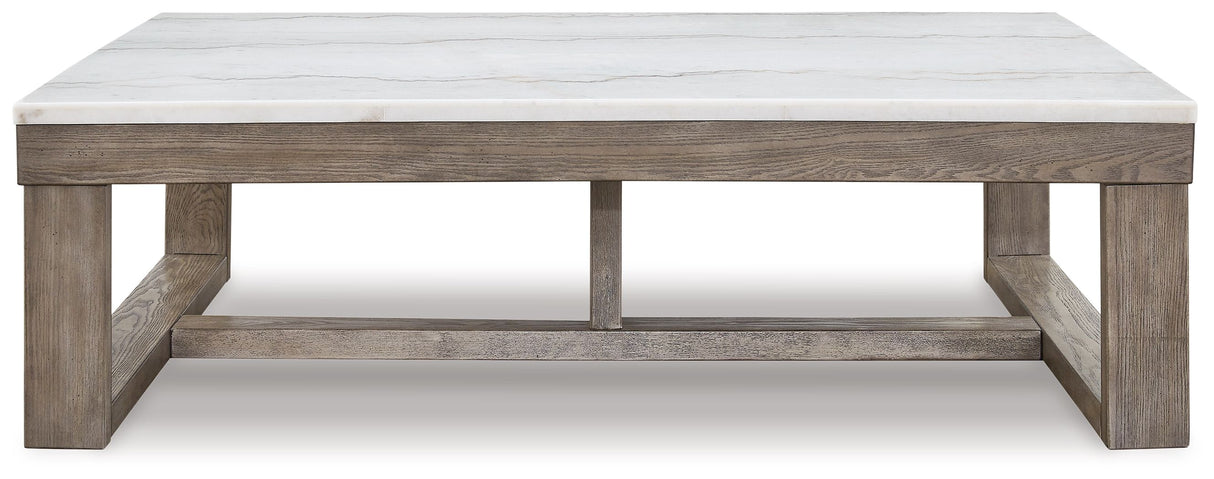 Loyaska - Brown / Ivory - Rectangular Cocktail Table by Signature Design by Ashley® | Bel Furniture