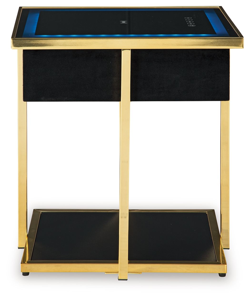 Rexwell - Black / Gold Finish - Accent Table With Speaker by Signature Design by Ashley® | Bel Furniture