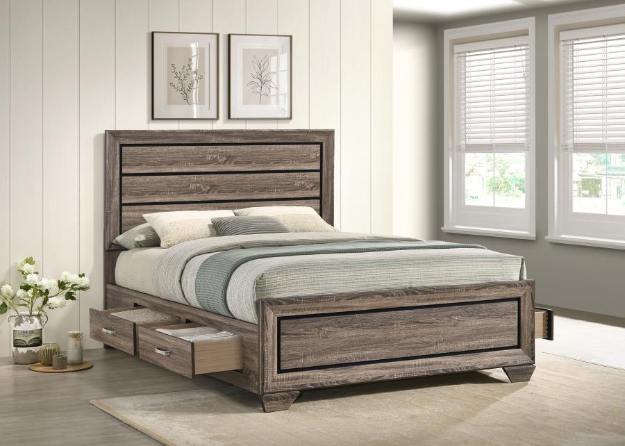 Kauffman - Wood Storage Panel Bed by CoasterEveryday | Bel Furniture