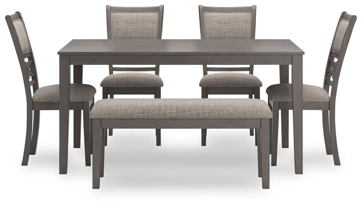 Wrenning - Gray - Dining Room Table Set (Set of 6) by Signature Design by Ashley® | Bel Furniture