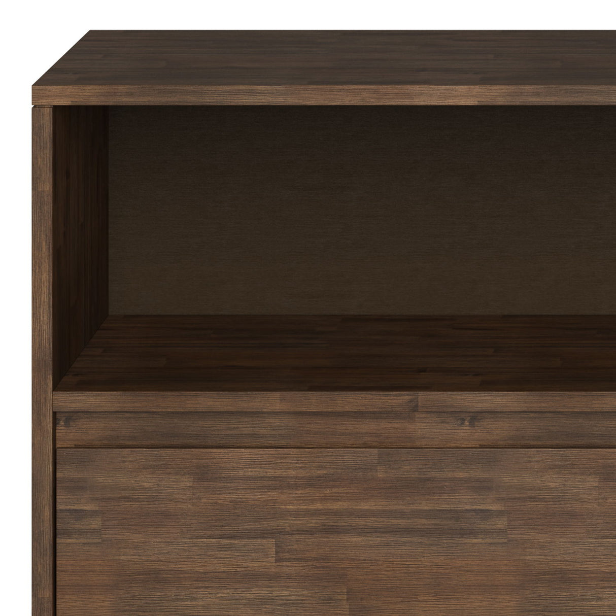 Chase - Low Bookcase - Rustic Natural Aged Brown by Simpli-Home | Bel Furniture