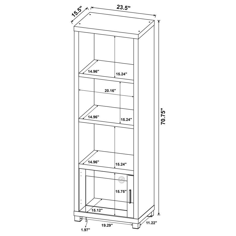 Jupiter - 3-Shelf Engineered Wood Media Tower - Black by Coaster Fine Furniture | Bel Furniture