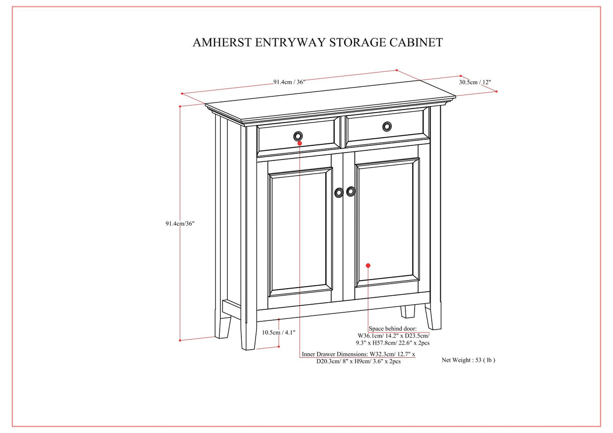 Amherst - Entryway Storage Cabinet - Hickory Brown by Simpli-Home | Bel Furniture
