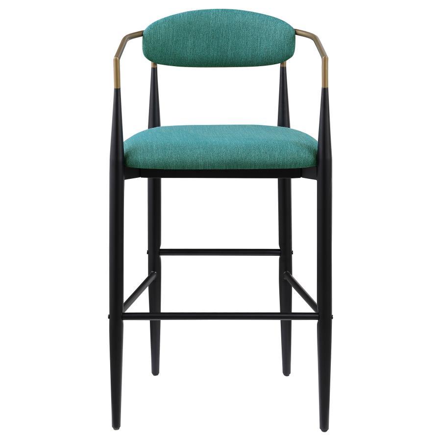 Tina - Metal Pub Height Bar Stool With Upholstered Back And Seat (Set of 2) by Coaster Fine Furniture | Bel Furniture