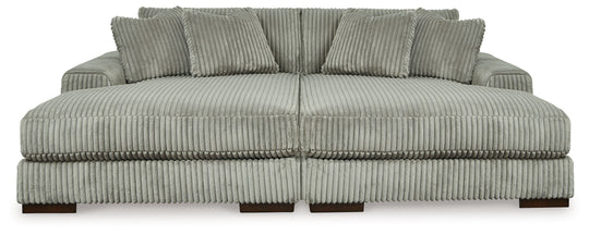 Lindyn - Sectional Pearl Silver 2 Pc. Super Chaise Sectional by Signature Design by Ashley® | Bel Furniture