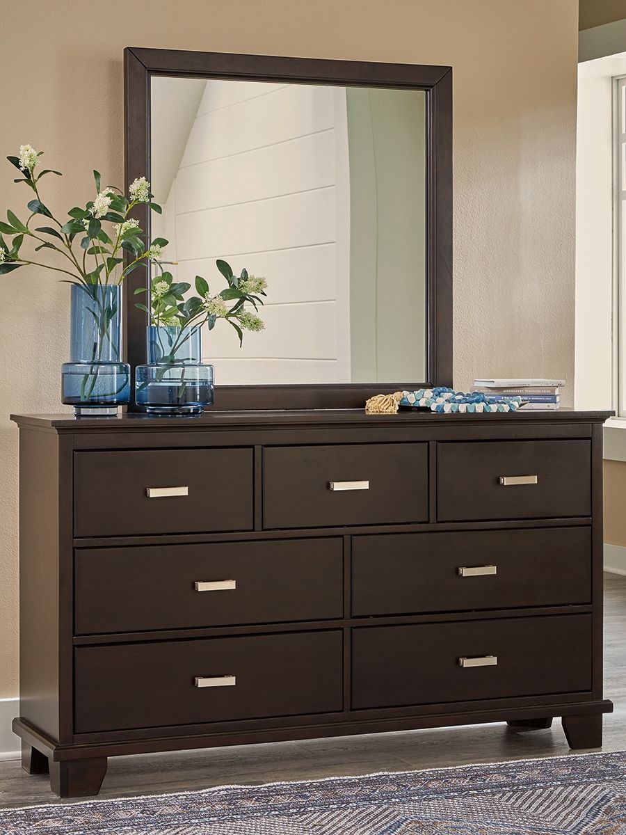 Covetown - Dark Brown - Dresser And Mirror by Signature Design by Ashley® | Bel Furniture