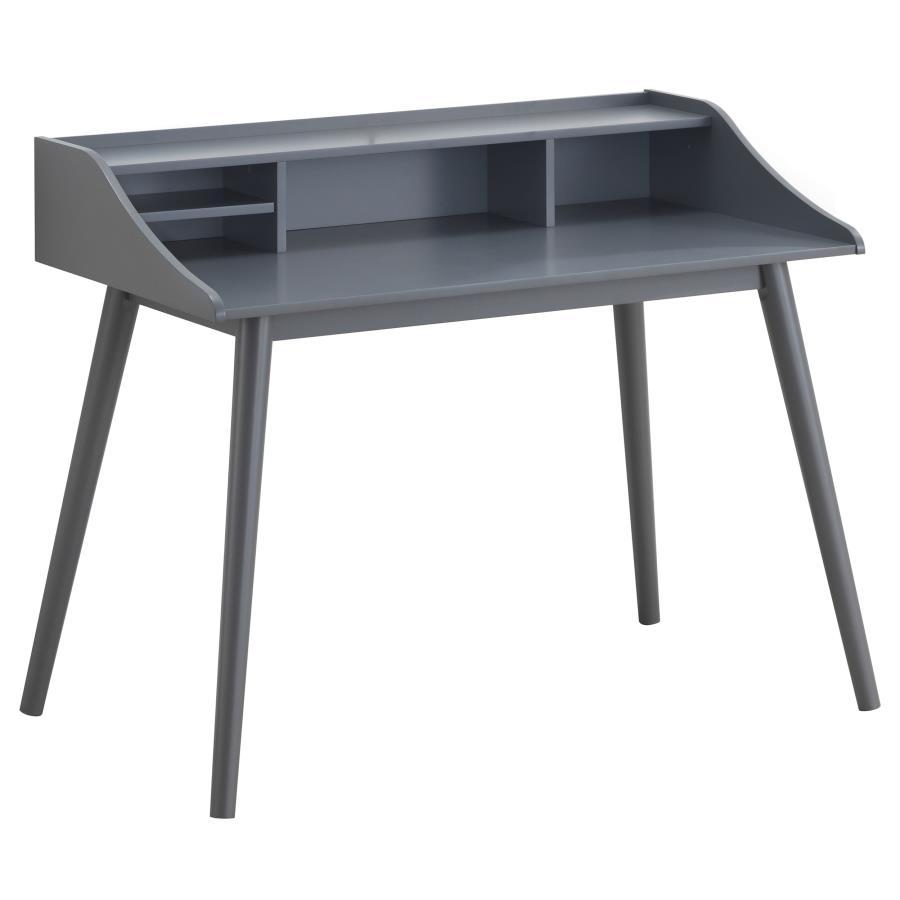 Percy - 4-Compartment Writing Desk Dark Gray by CoasterEssence | Bel Furniture