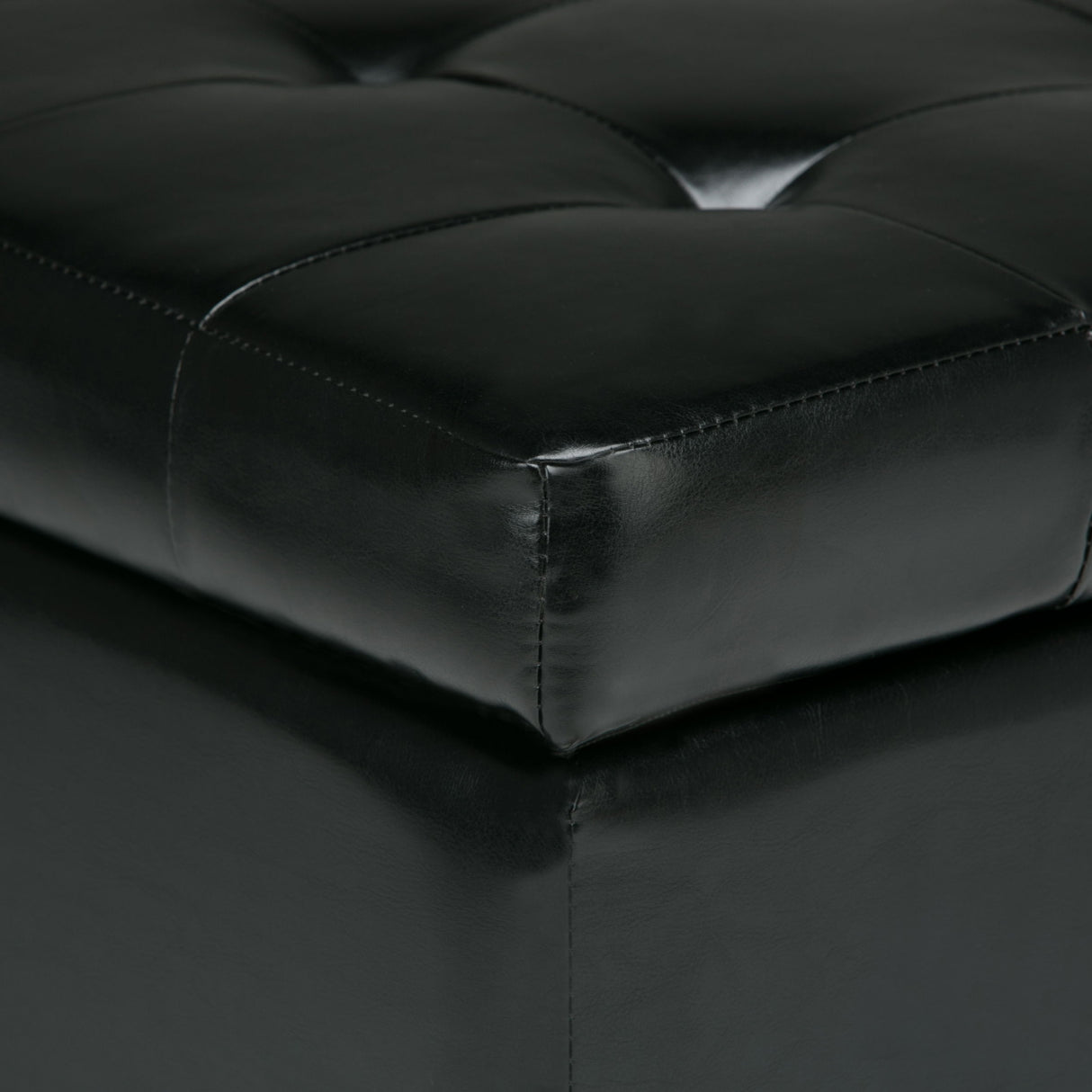 Cosmopolitan - Storage Ottoman - Midnight Black by Simpli-Home | Bel Furniture