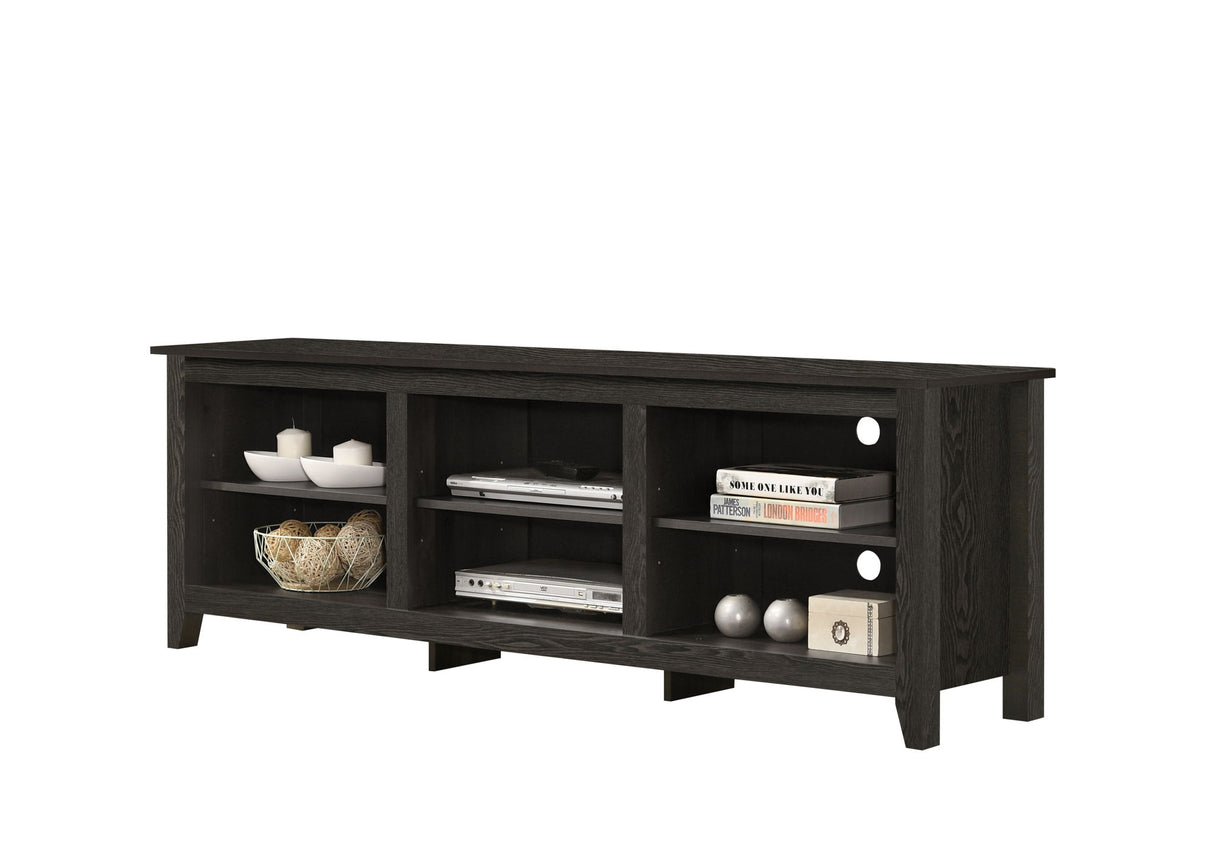 Benito - TV Stand With Open Shelves And Cable Management Dark Gray by Lilola Home | Bel Furniture