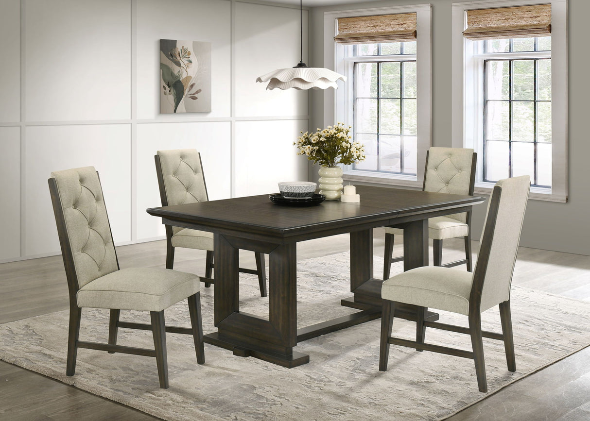Herbert - Dining Room Set Dark Brown 5 Pc. Table, 4 Chairs by Crown Mark | Bel Furniture