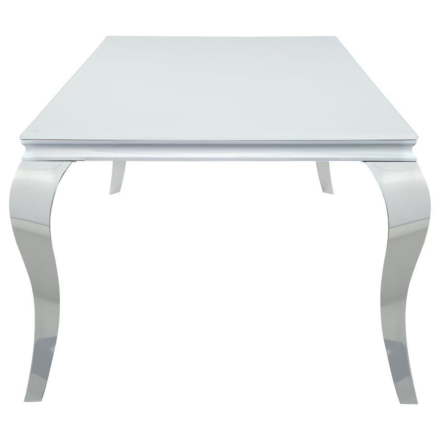 Carone - Rectangular Glass Top Dining Table by CoasterEssence | Bel Furniture