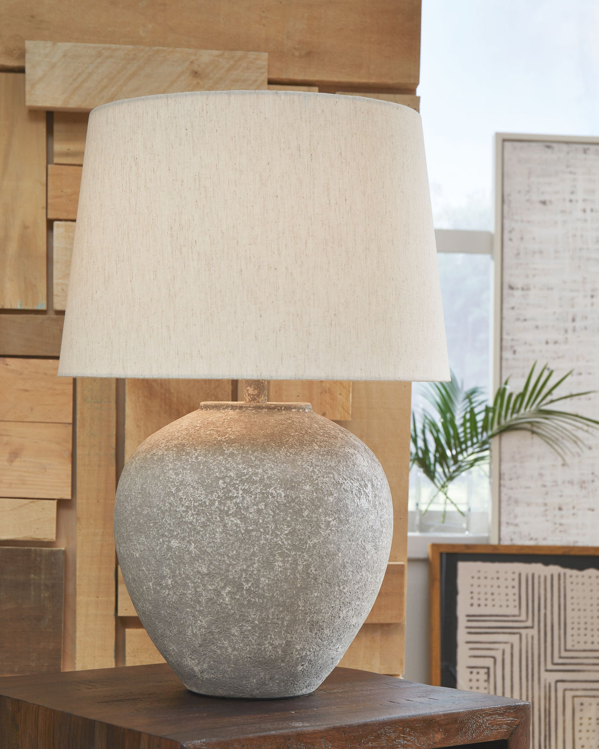 Dreward - Distressed Gray - Paper Table Lamp by Signature Design by Ashley® | Bel Furniture